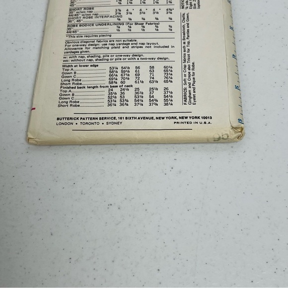 Vtg 70s Butterick Womens Sewing Pattern Pajama Robe Lingerie sz 16 Uncut - Picture 5 of 5